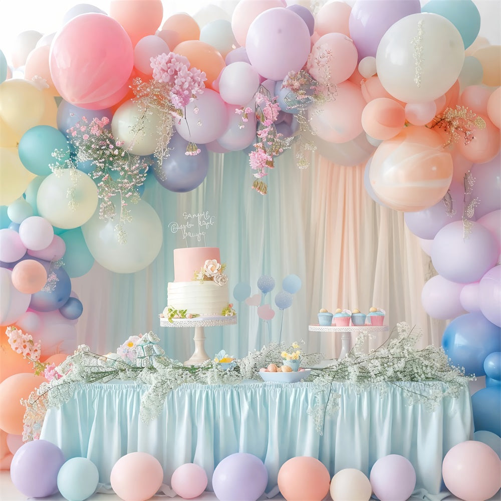 Birthday Party Photo Backdrop Cake Table Balloons Backdrop UK BRP10-346