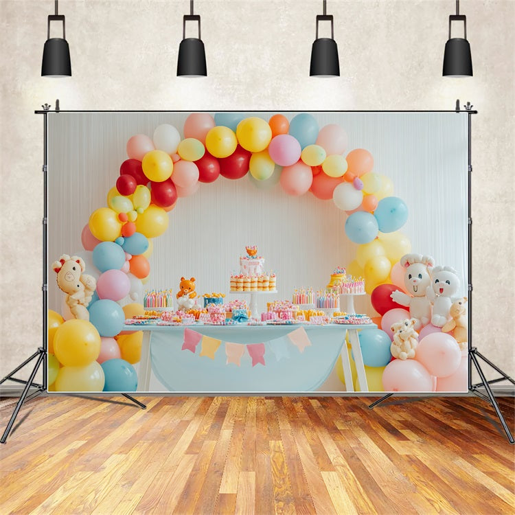 Backdrops For Birthday Kids Balloon Arch Backdrop UK BRP10-348