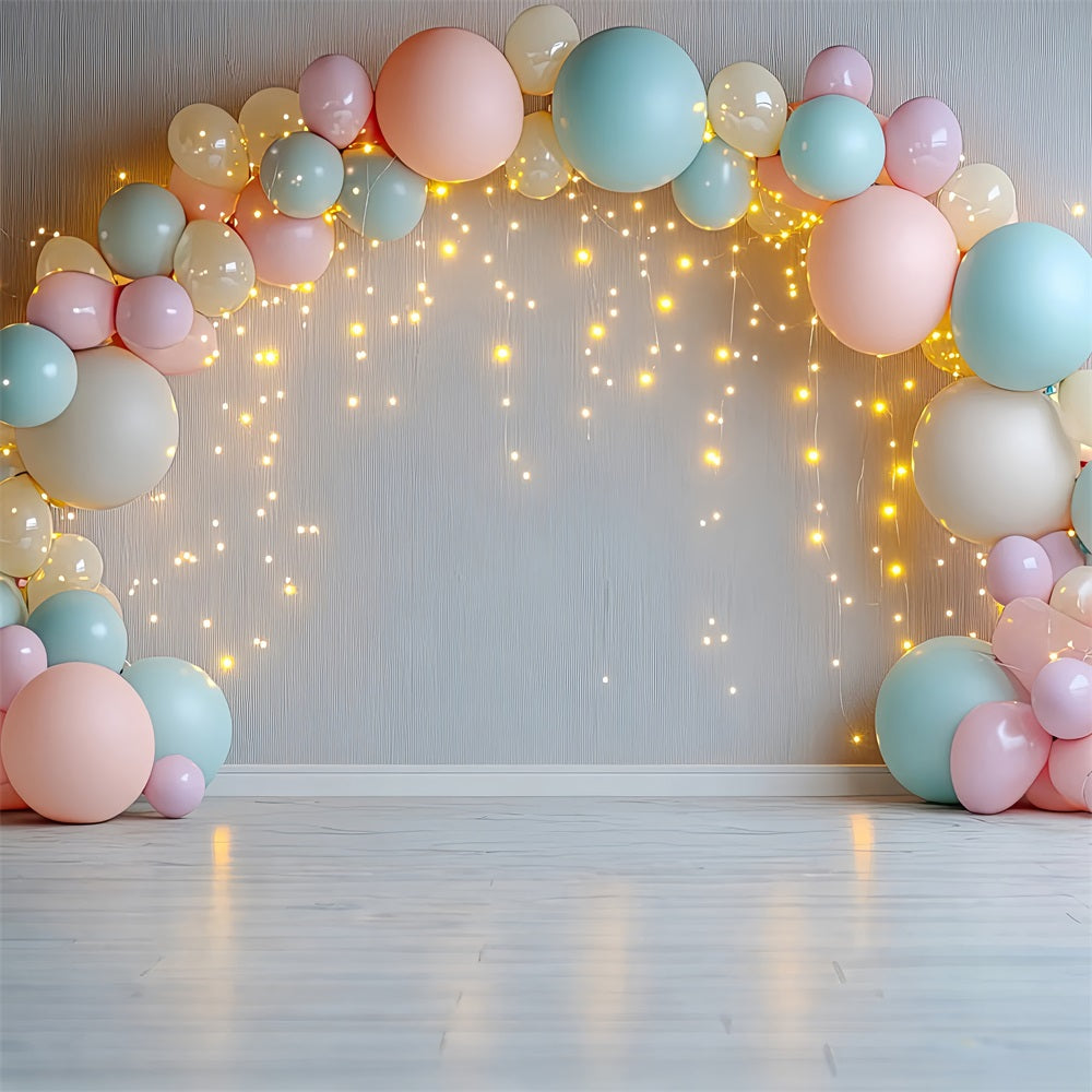 Happy Birthday Backdrop Balloon Arch Lights Backdrop UK BRP10-349