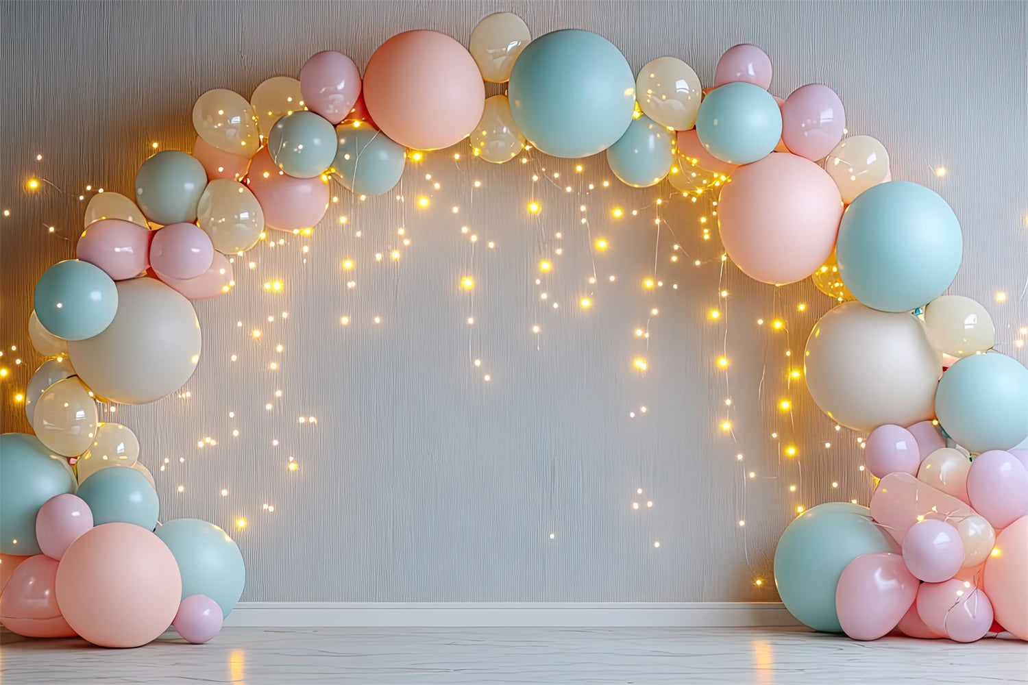 Happy Birthday Backdrop Balloon Arch Lights Backdrop UK BRP10-349