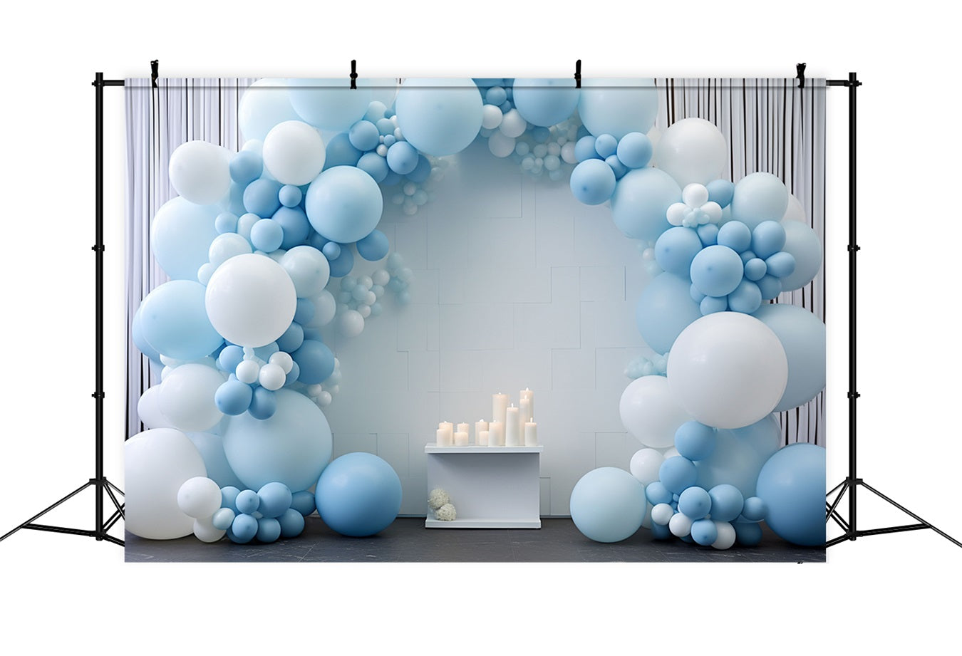 Birthday Party Backdrop Design Balloon Arch Candles Backdrop UK BRP10-350