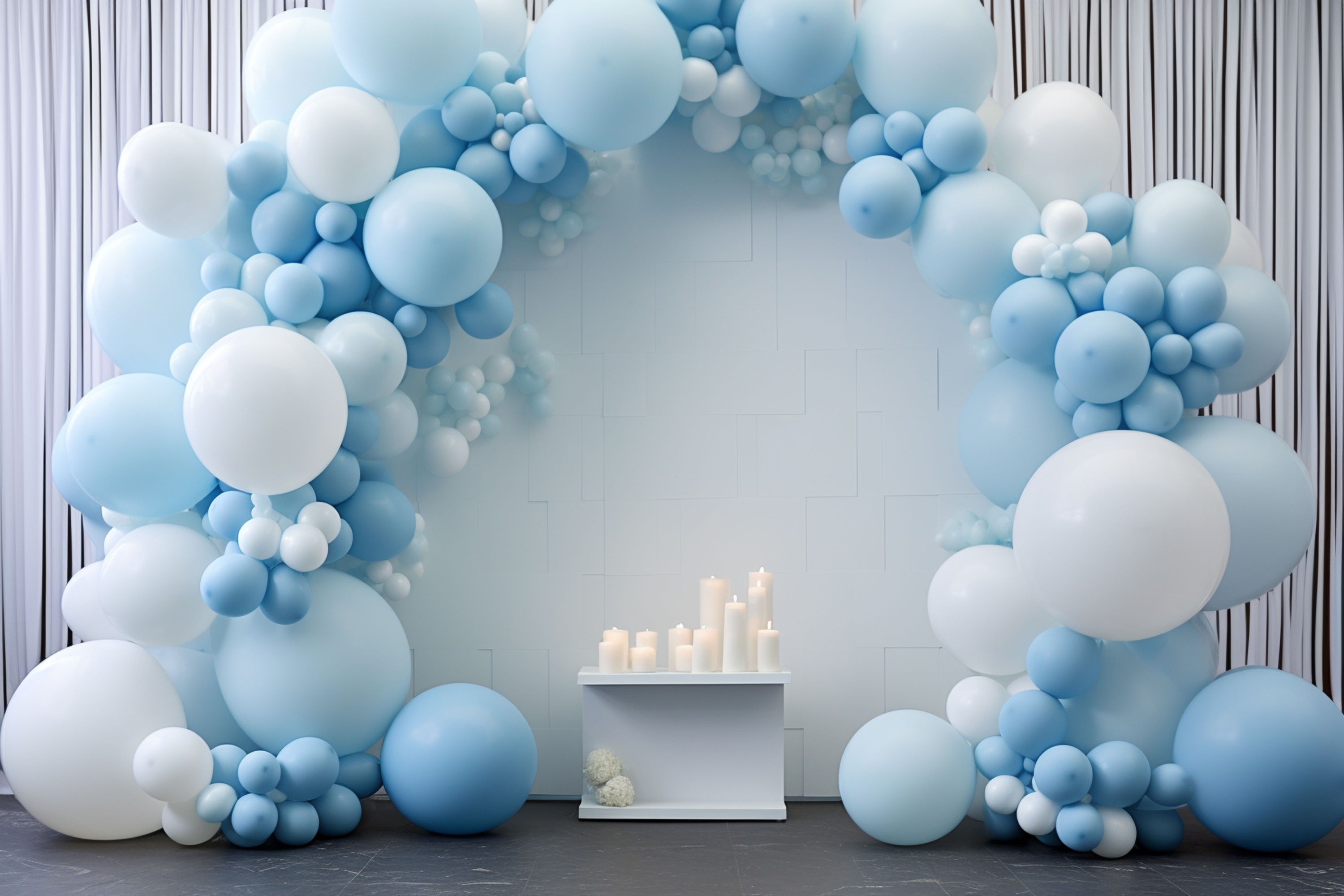 Birthday Party Backdrop Design Balloon Arch Candles Backdrop UK BRP10-350