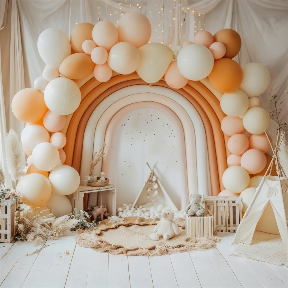 Birthday Photo Backdrop Balloon Rainbow Arch Backdrop UK BRP10-352