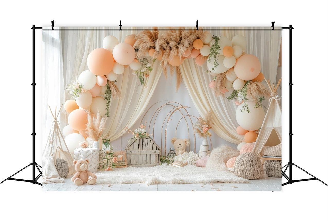 Diy Birthday Photo Backdrop Balloon Arch Pampas Backdrop UK BRP10-353