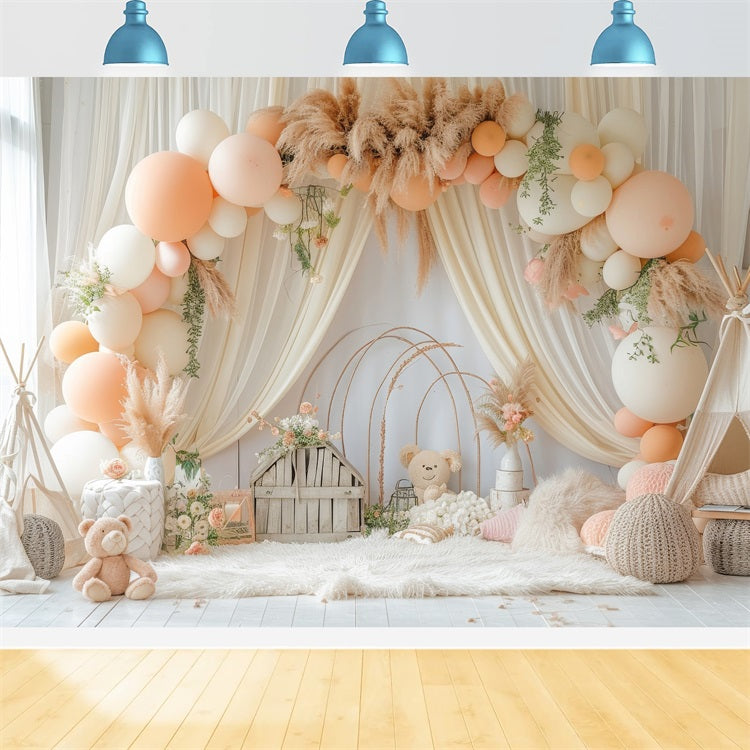 Diy Birthday Photo Backdrop Balloon Arch Pampas Backdrop UK BRP10-353