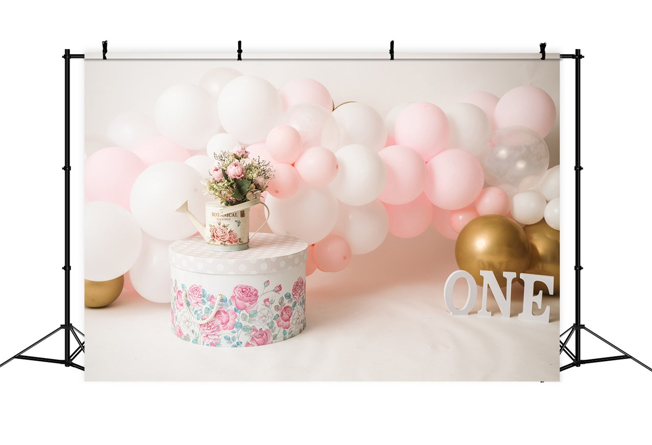 Backdrop For 1st Birthday Watering Can Balloon Backdrop UK BRP10-358