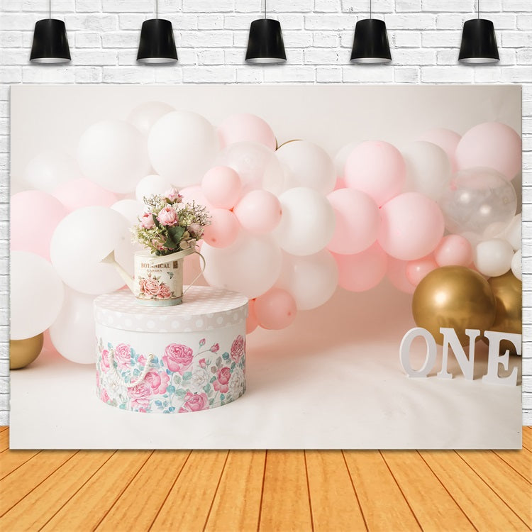 Backdrop For 1st Birthday Watering Can Balloon Backdrop UK BRP10-358