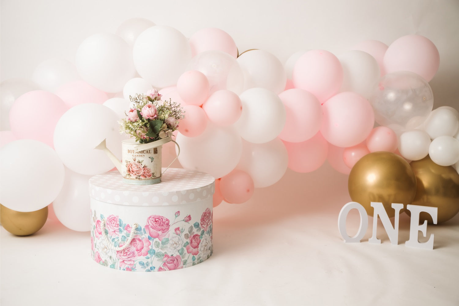 Backdrop For 1st Birthday Watering Can Balloon Backdrop UK BRP10-358