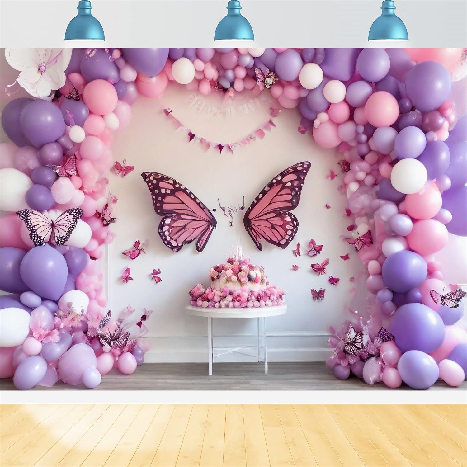 Photo Backdrop Birthday Party Butterfly Balloon Arch Backdrop UK BRP10-361