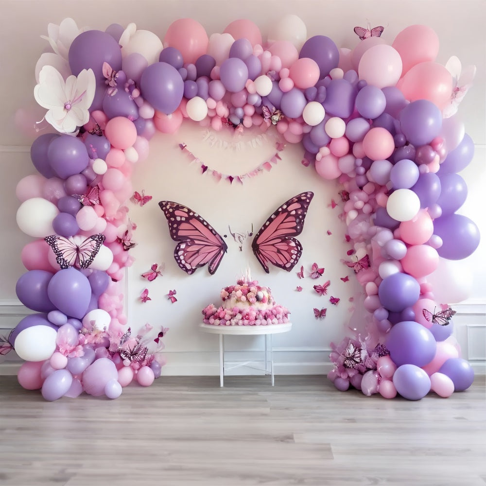 Photo Backdrop Birthday Party Butterfly Balloon Arch Backdrop UK BRP10-361