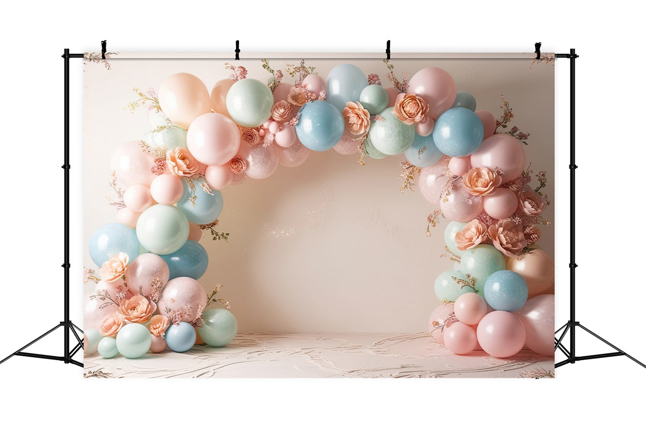 Birthday Backdrop Diy Balloons Flowers Backdrop UK BRP10-367