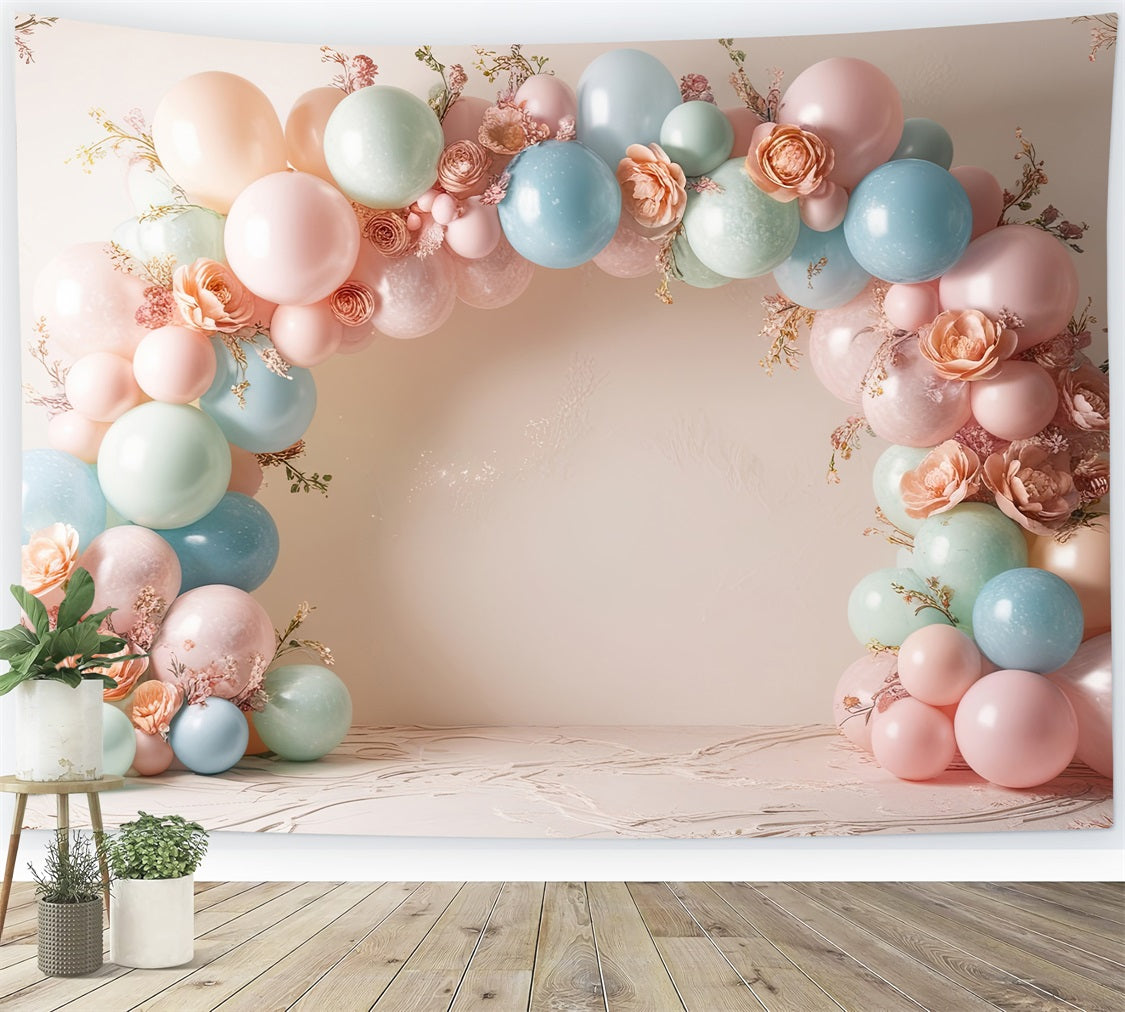 Birthday Backdrop Diy Balloons Flowers Backdrop UK BRP10-367