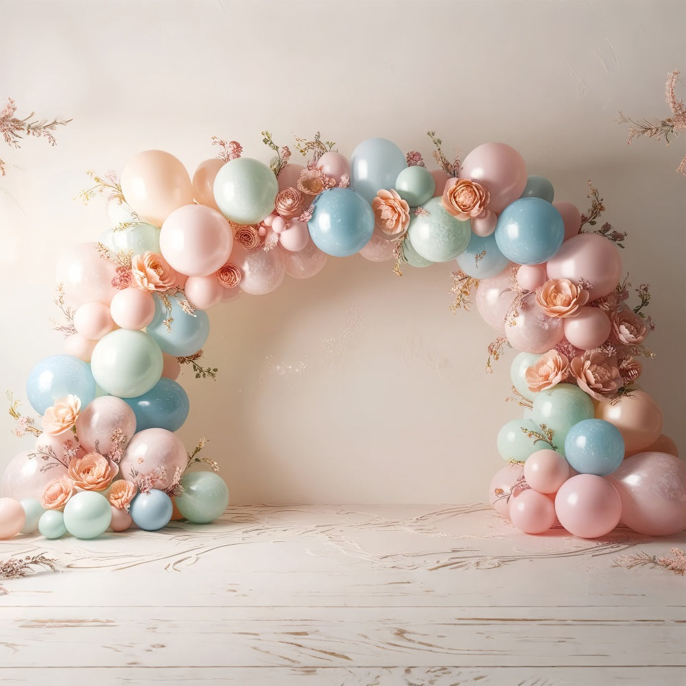 Birthday Backdrop Diy Balloons Flowers Backdrop UK BRP10-367