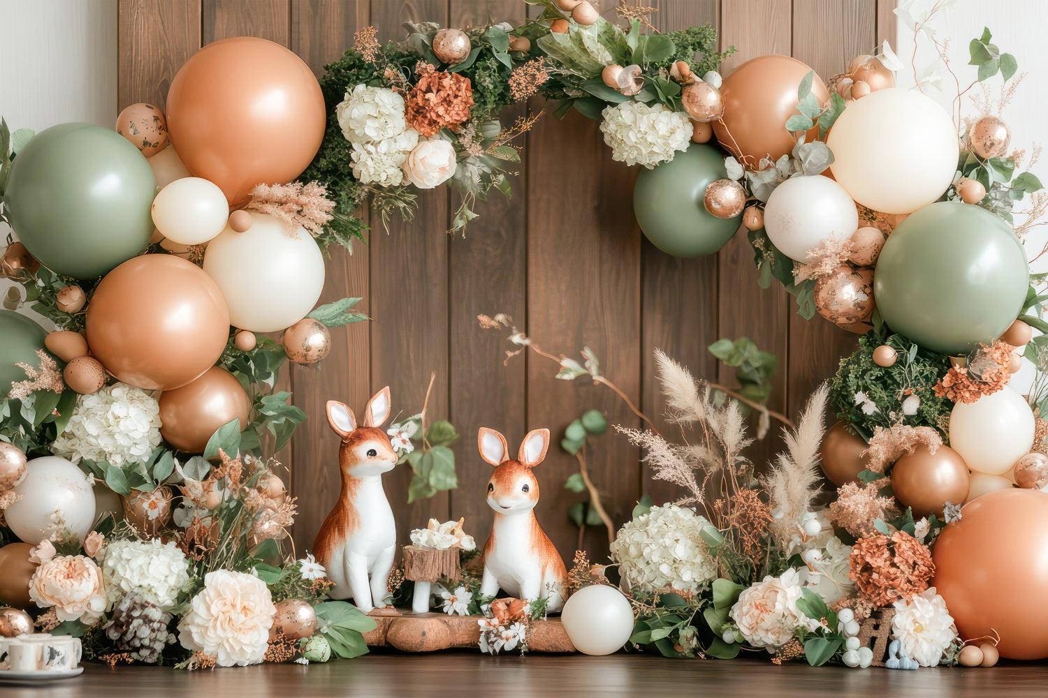 Birthday Celebration Background Woodland Deer Balloons Backdrop UK BRP10-368