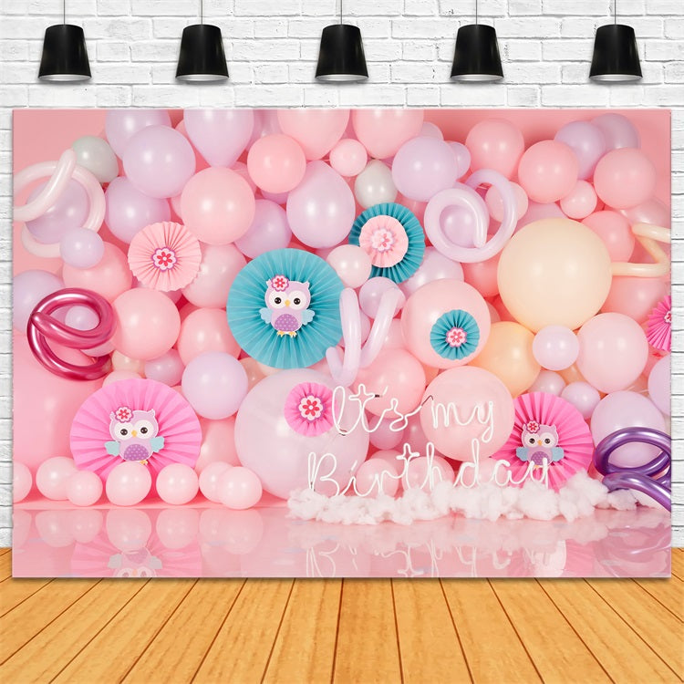 Birthday Photoshoot Backdrop Owl-Inspired Balloon Backdrop UK BRP10-370