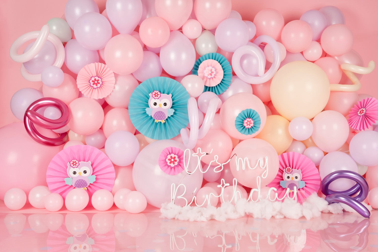 Birthday Photoshoot Backdrop Owl-Inspired Balloon Backdrop UK BRP10-370