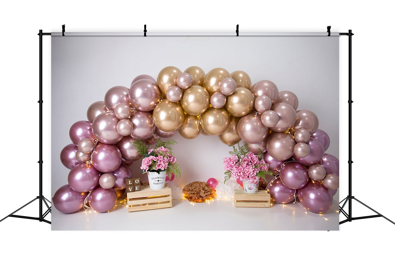 Happy Birthday Photo Background Rose Balloon Backdrop UK BRP10-371