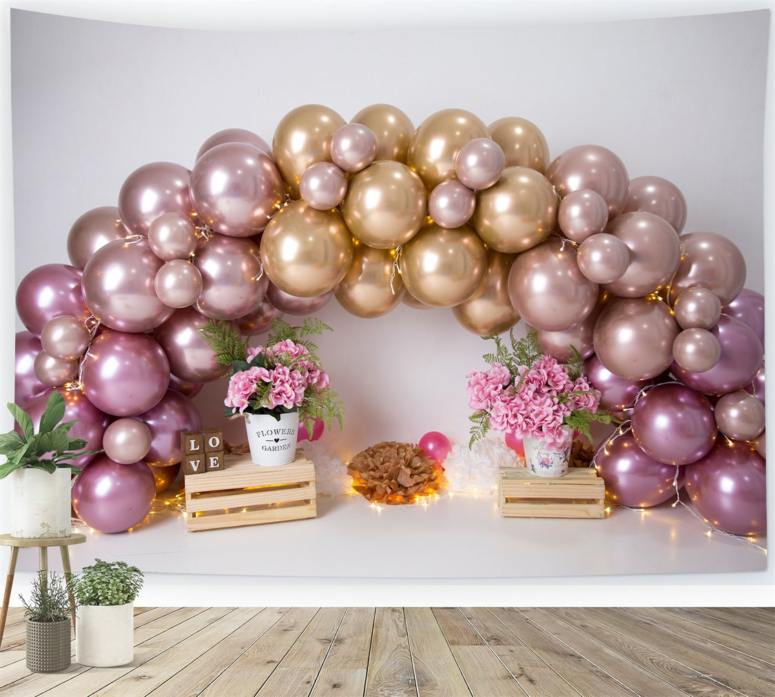 Happy Birthday Photo Background Rose Balloon Backdrop UK BRP10-371