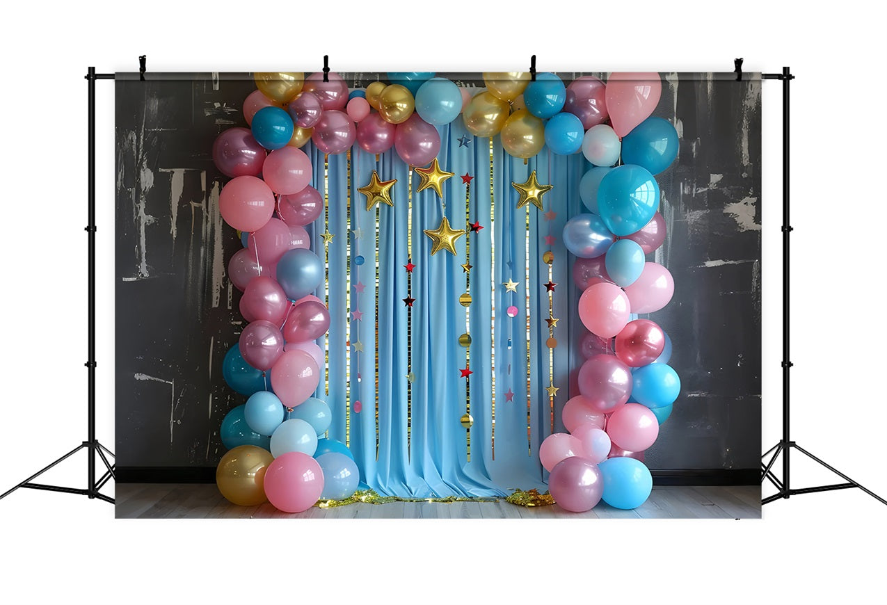 Photography Birthday Backdrops Stars Balloons Arch Backdrop UK BRP10-374