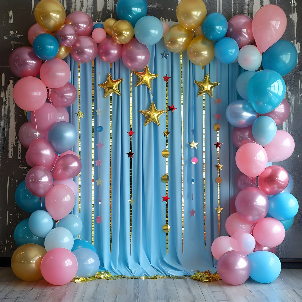 Photography Birthday Backdrops Stars Balloons Arch Backdrop UK BRP10-374