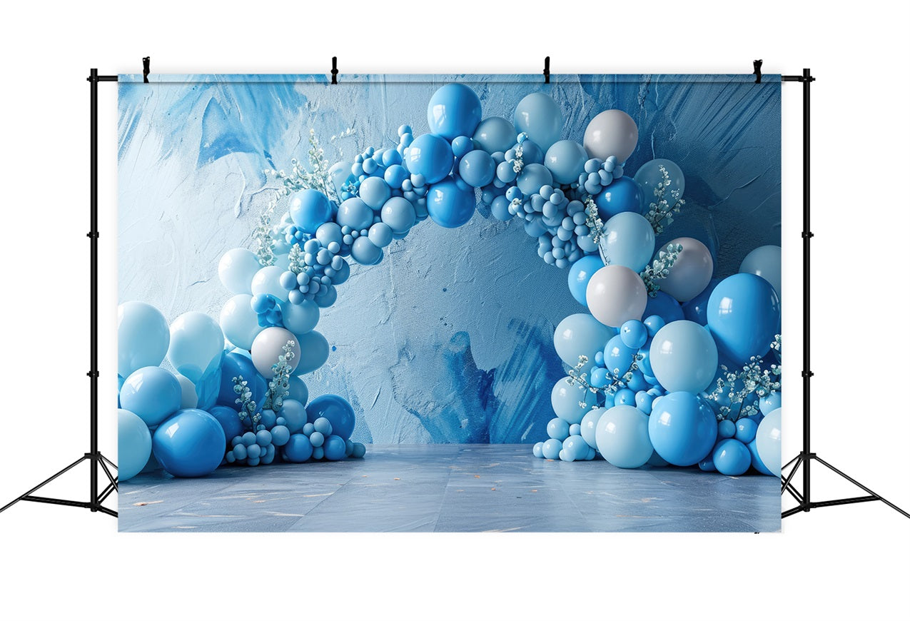 Blue Birthday Backdrop Balloon Arch Backdrop UK BRP10-375