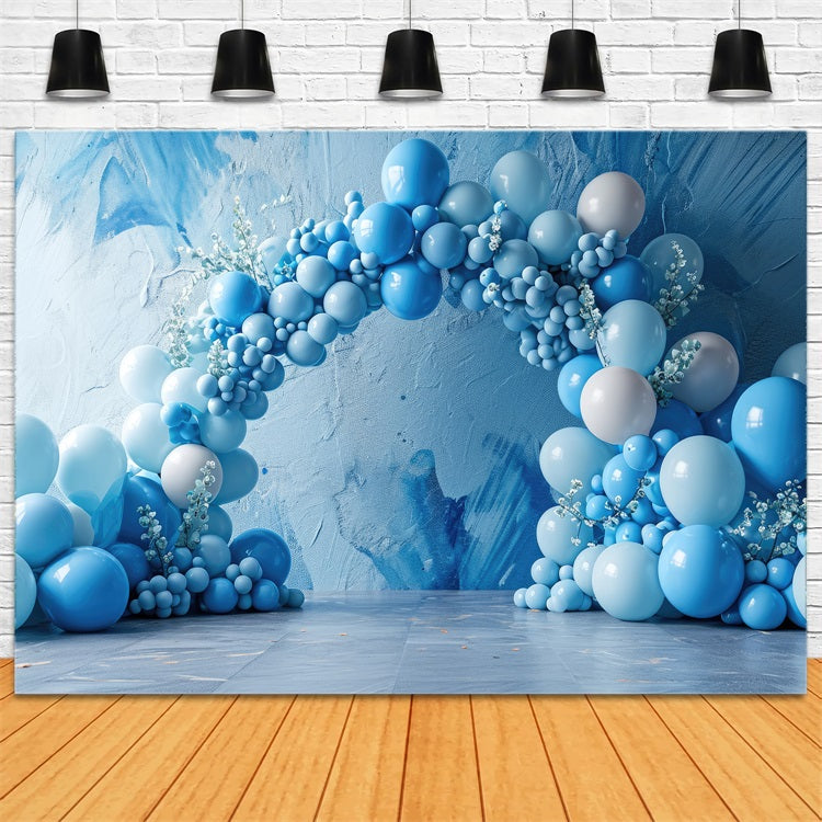 Blue Birthday Backdrop Balloon Arch Backdrop UK BRP10-375