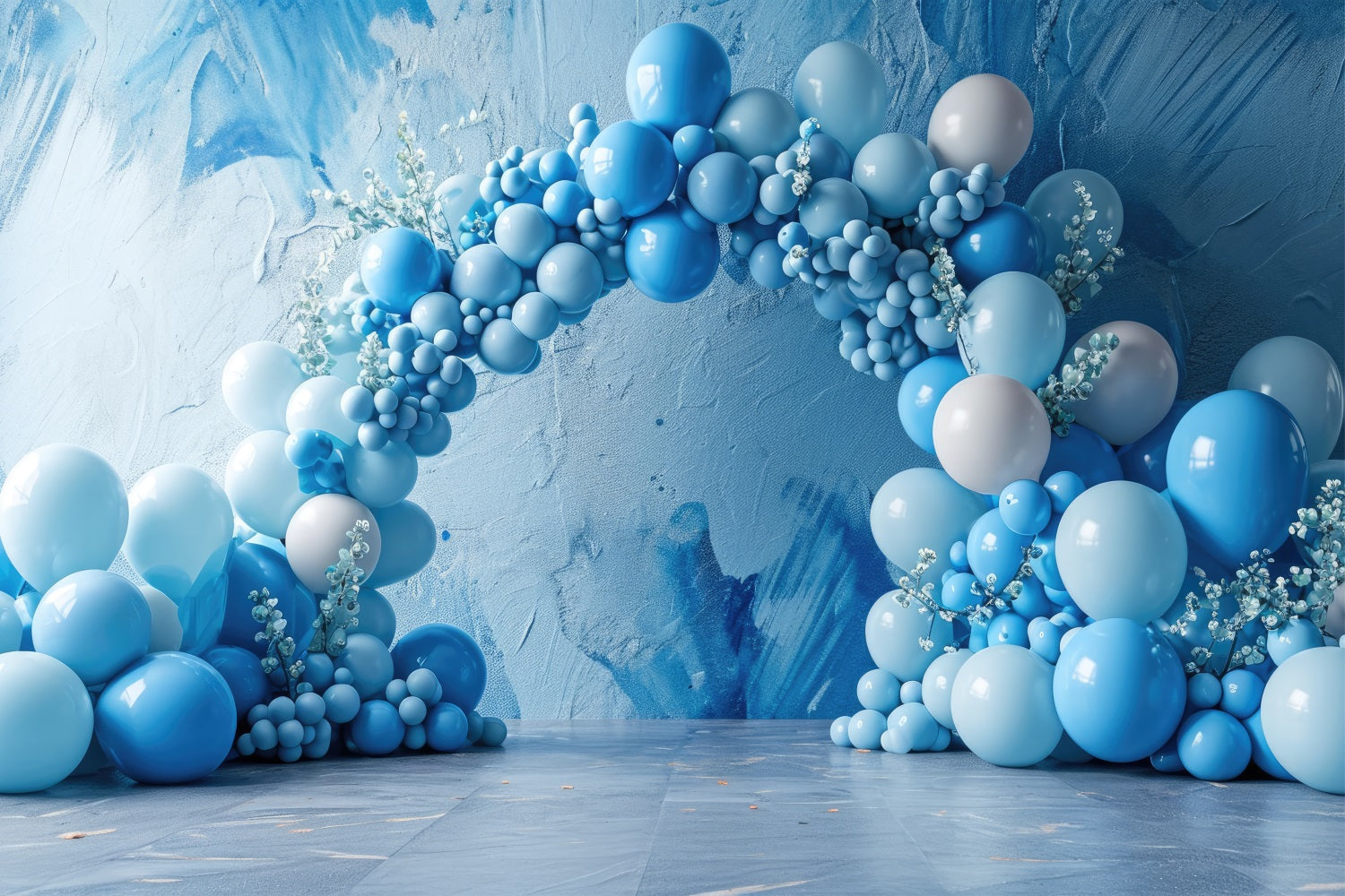 Blue Birthday Backdrop Balloon Arch Backdrop UK BRP10-375