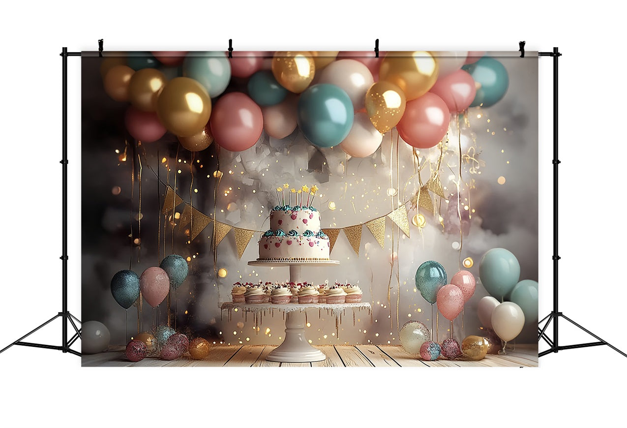 Simple Birthday Backdrop Ideas Balloon Cake Stand Backdrop UK BRP10-379