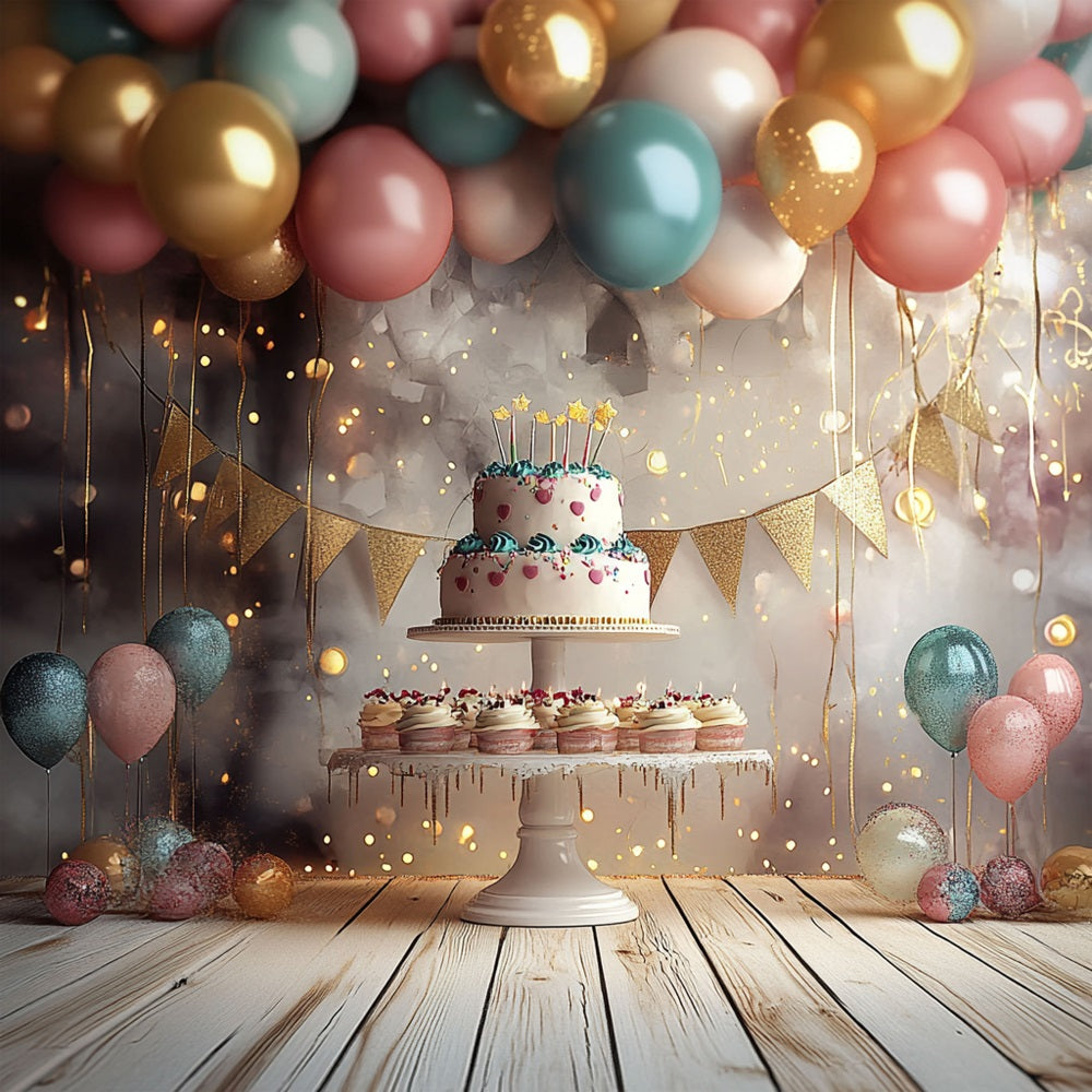 Simple Birthday Backdrop Ideas Balloon Cake Stand Backdrop UK BRP10-379