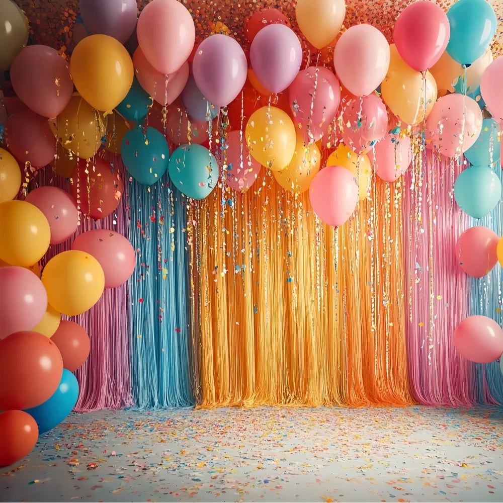 Happy Birthday Screen Background Balloons Streamers Backdrop UK BRP10-380