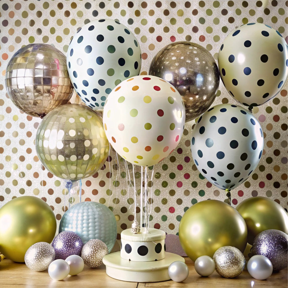 Kids Birthday Backdrop Polka Dot Balloon Backdrop UK BRP10-382