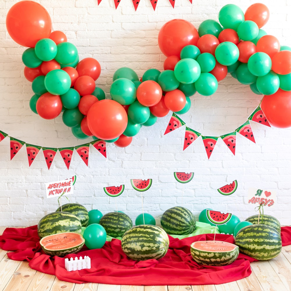 Summer Birthday Backdrop Watermelon Balloon Backdrop UK BRP10-388