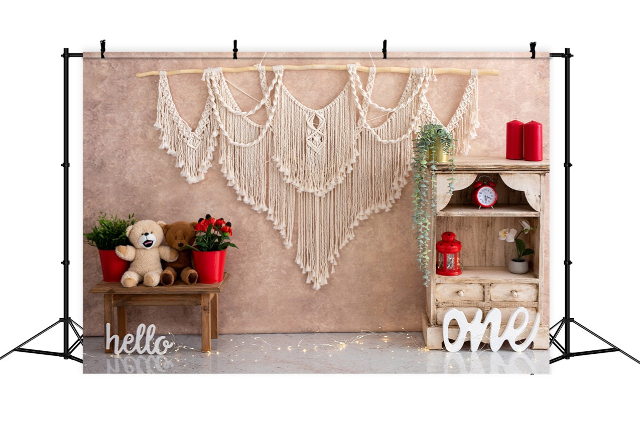 Backdrop 1st Birthday Macramé Wall Art Backdrop UK BRP10-390