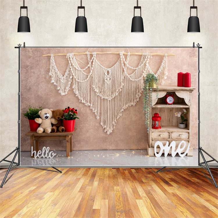 Backdrop 1st Birthday Macramé Wall Art Backdrop UK BRP10-390