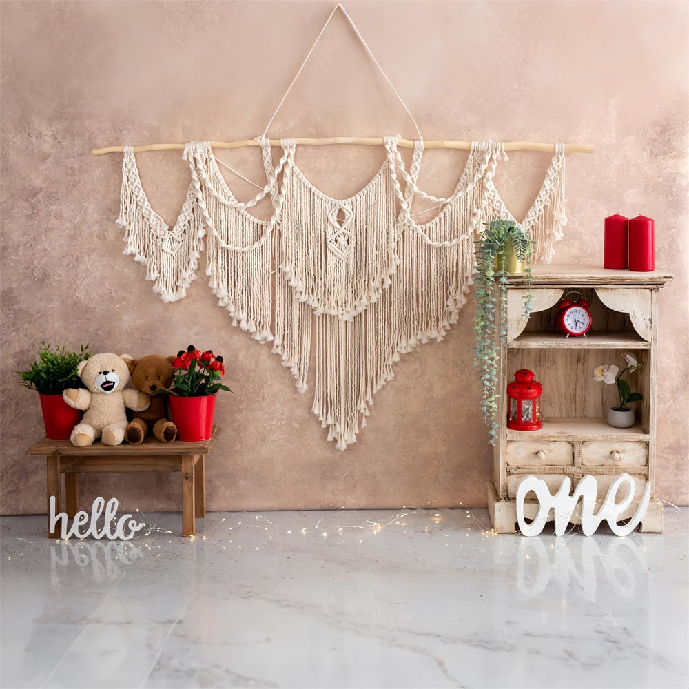 Backdrop 1st Birthday Macramé Wall Art Backdrop UK BRP10-390