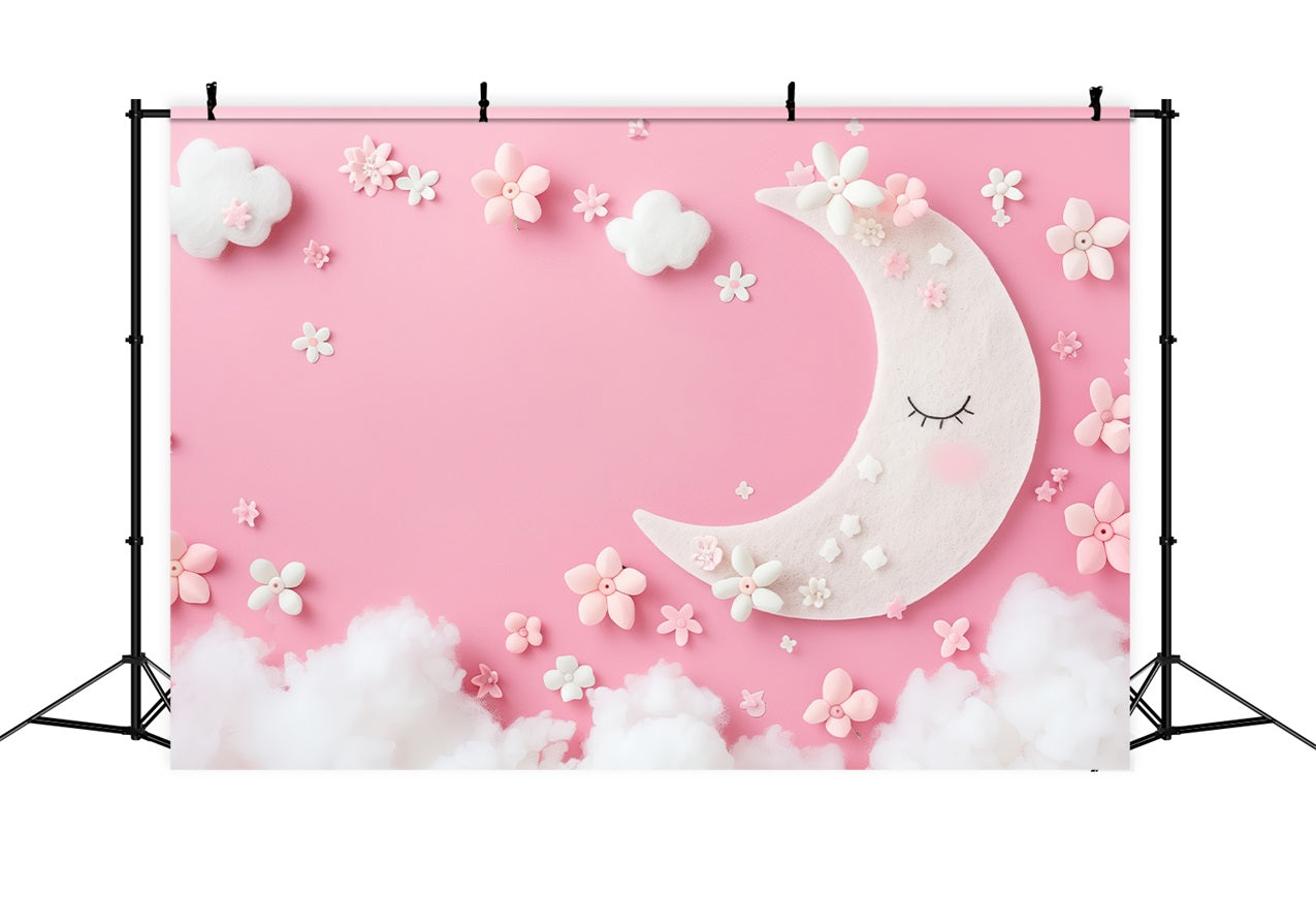 Birthday Background Clouds Pink Moon Fantasy Backdrop UK BRP10-392