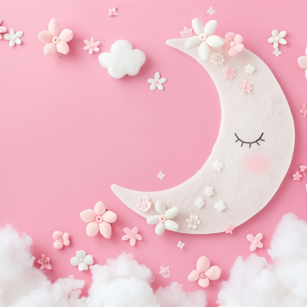 Birthday Background Clouds Pink Moon Fantasy Backdrop UK BRP10-392