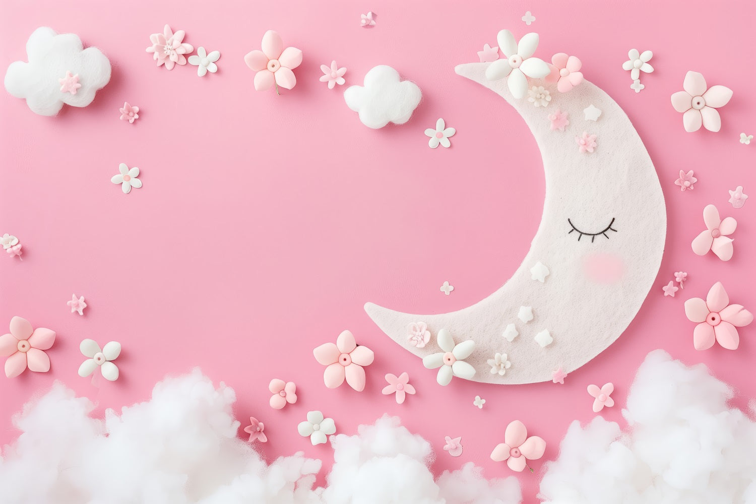 Birthday Background Clouds Pink Moon Fantasy Backdrop UK BRP10-392