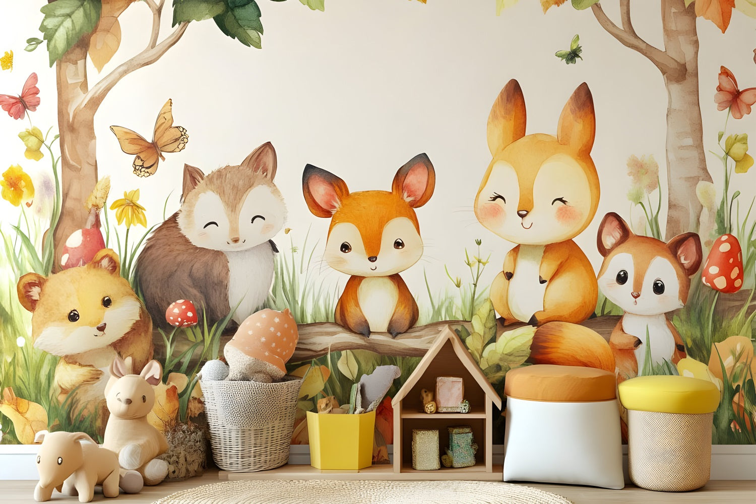 Backdrop For Birthday Forest Animals Kids Backdrop UK BRP10-395