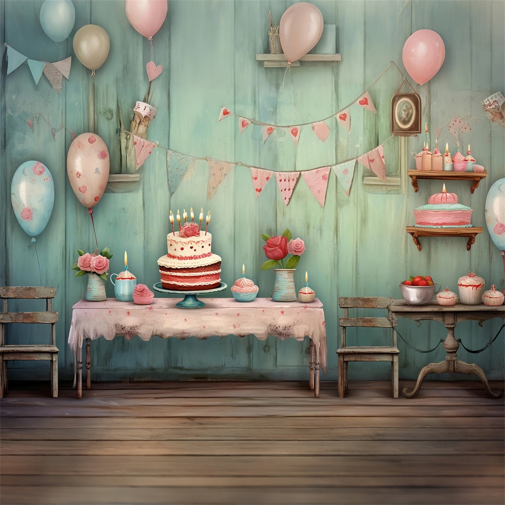 Birthday Photo Backdrop Cake Table Bunting Backdrop UK BRP10-396