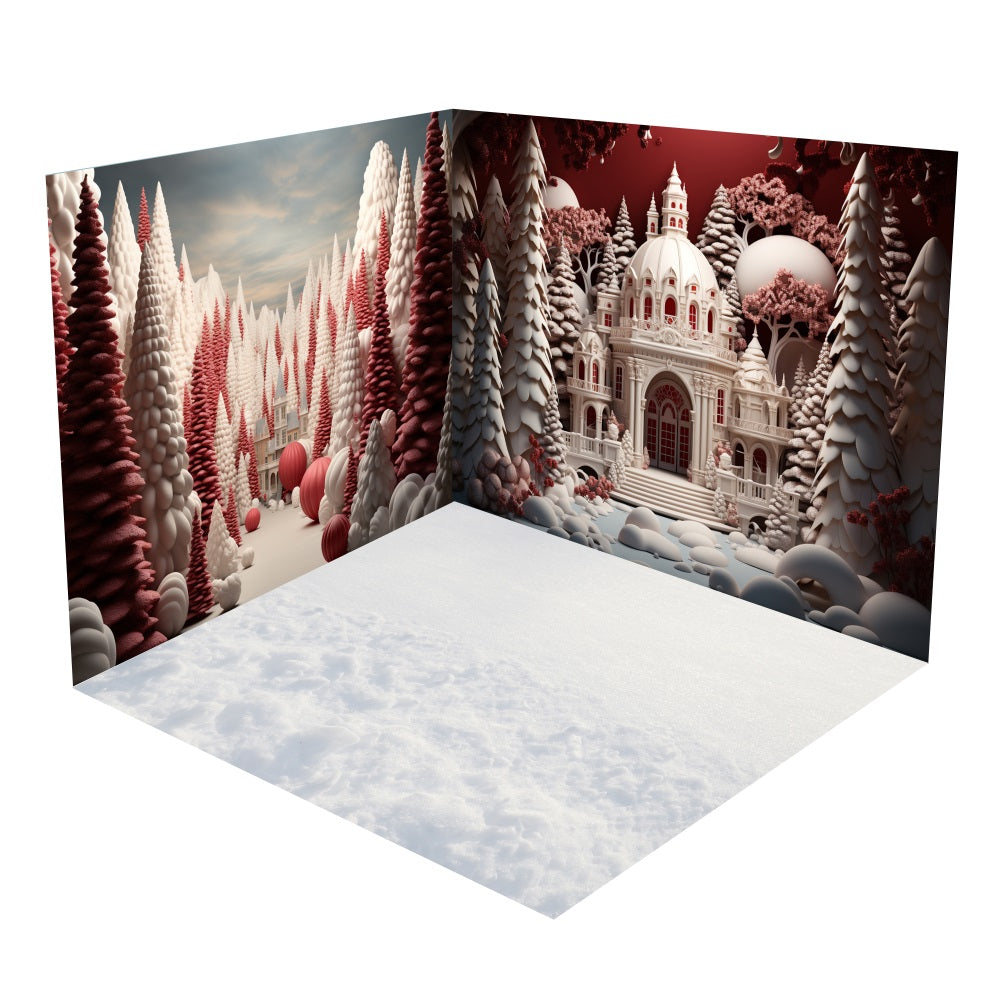 Winter Wonderland Palace Scene Backdrop Room Set UK BRP10-405