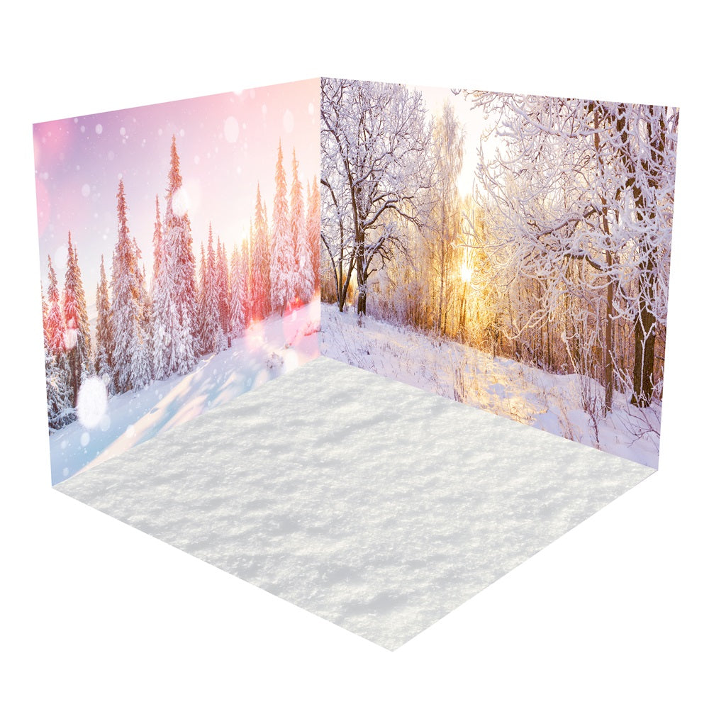 Winter Forest Serene Morning Backdrop Room Set UK BRP10-412