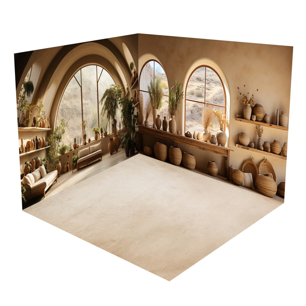 Boho Decor Arched Windows Backdrop Room Set UK BRP10-416