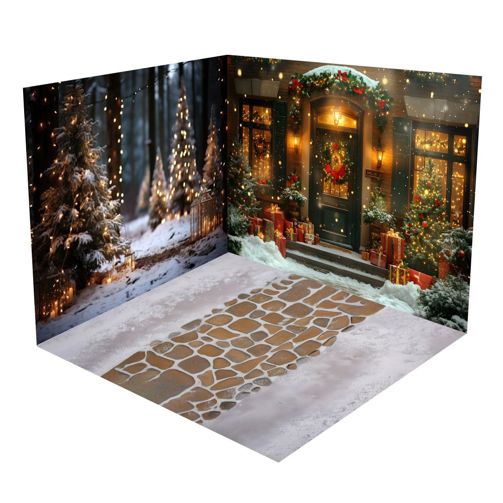 Christmas Pathway Warm Doorstep Backdrop Room Set UK BRP10-446