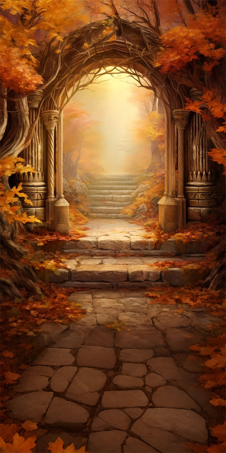 Autumn Archway Sweep Stone Path Scene Backdrop UK BRP10-505