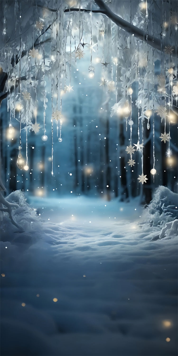 Winter Icy Forest Sweep Frozen Snowflake Backdrop UK BRP10-515