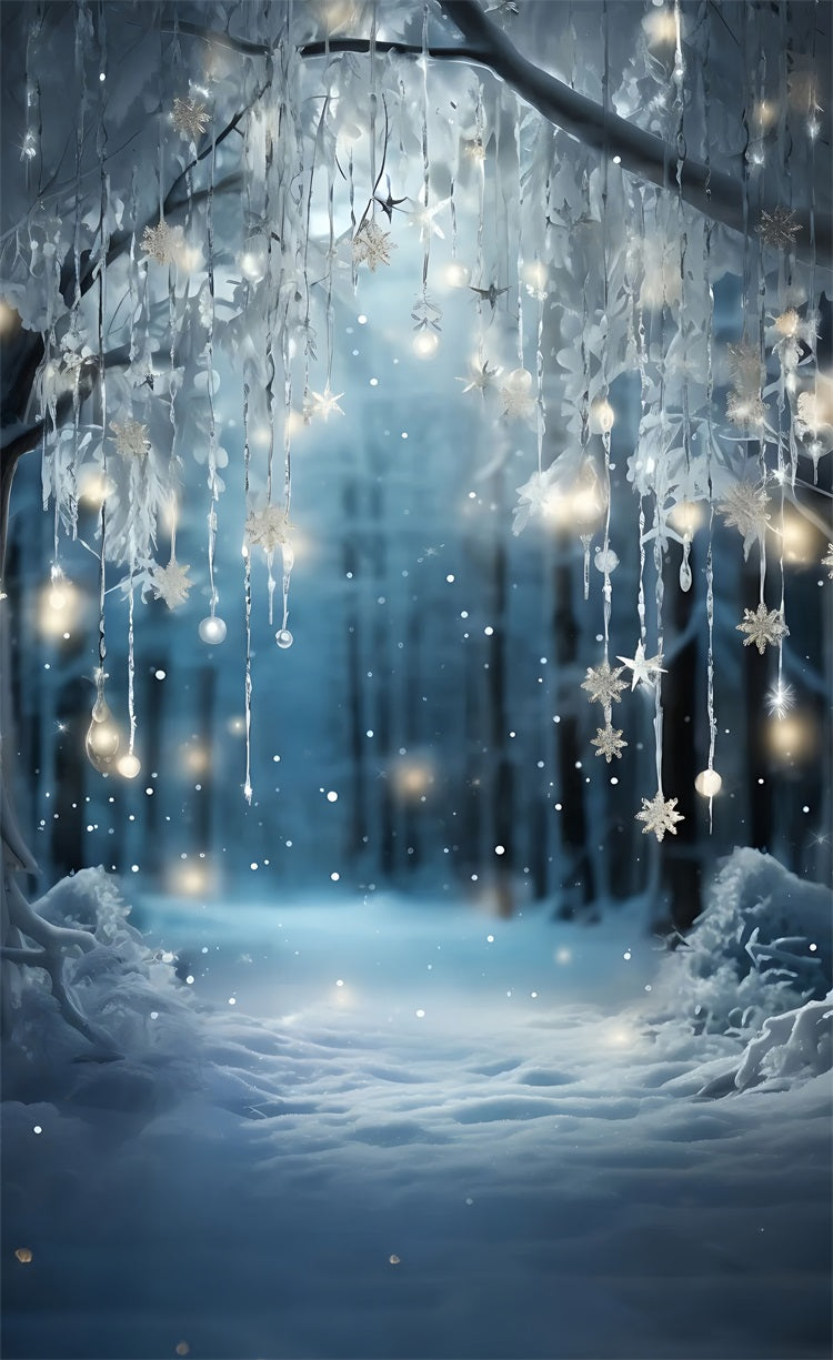 Winter Icy Forest Sweep Frozen Snowflake Backdrop UK BRP10-515