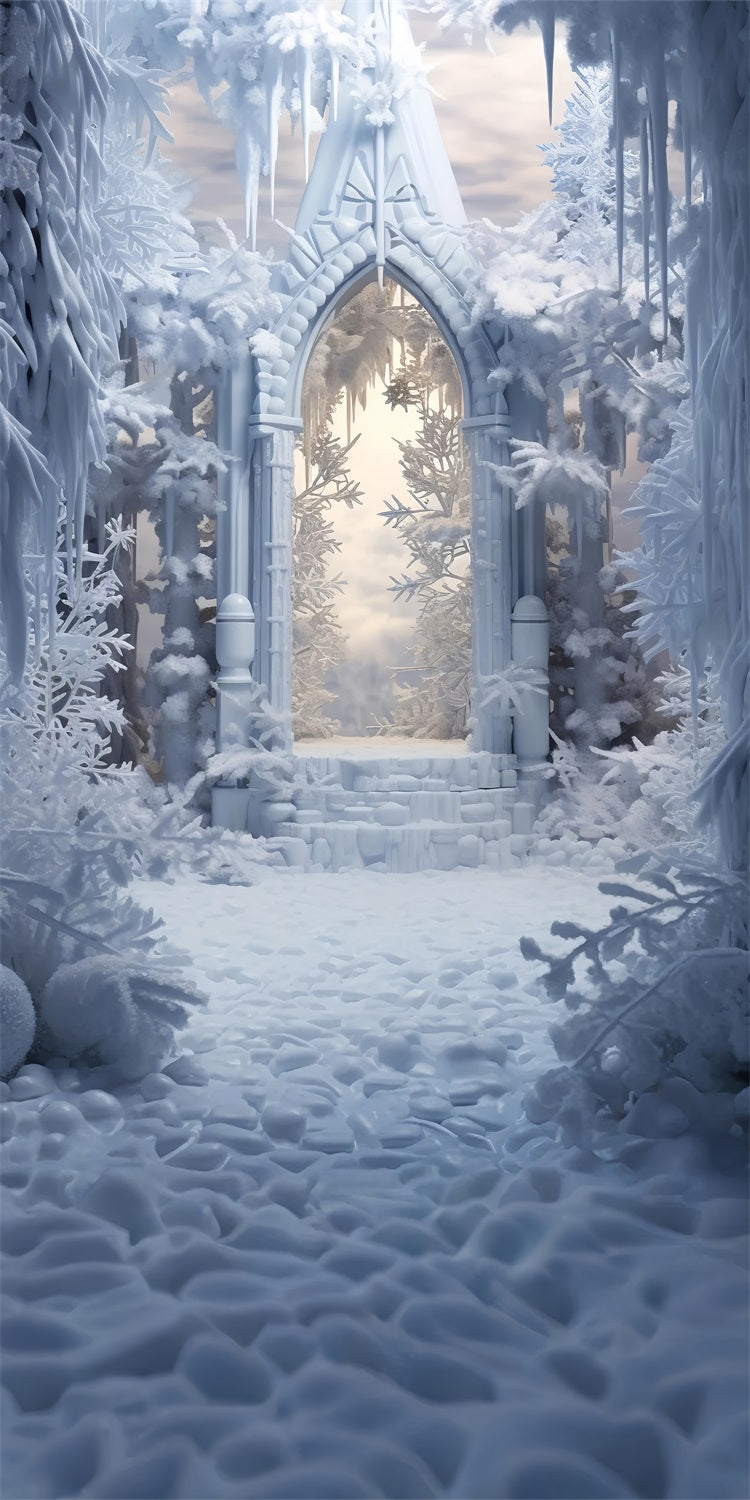 Icy Forest Arch Sweep Frosted Wonderland Backdrop UK BRP10-517