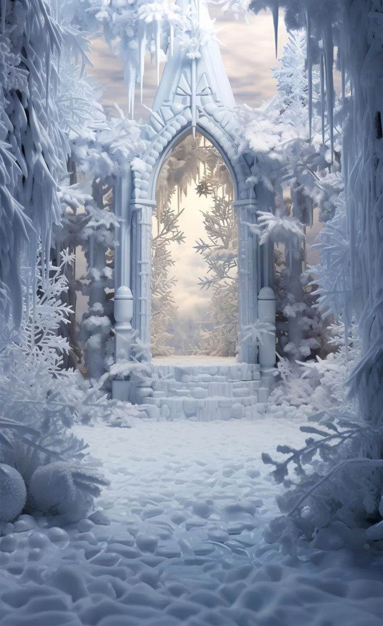 Icy Forest Arch Sweep Frosted Wonderland Backdrop UK BRP10-517