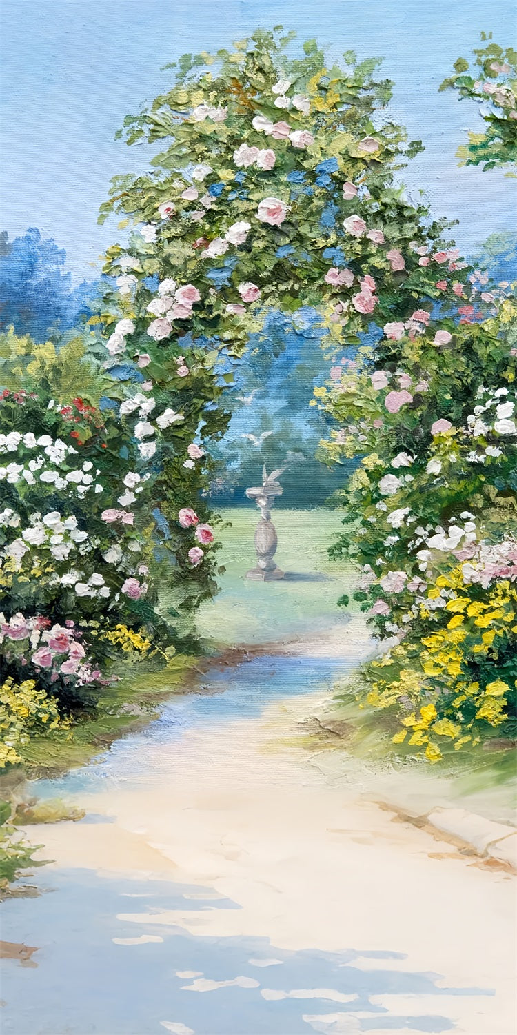 Romantic Rose Garden Archway Sweep Backdrop UK BRP10-522